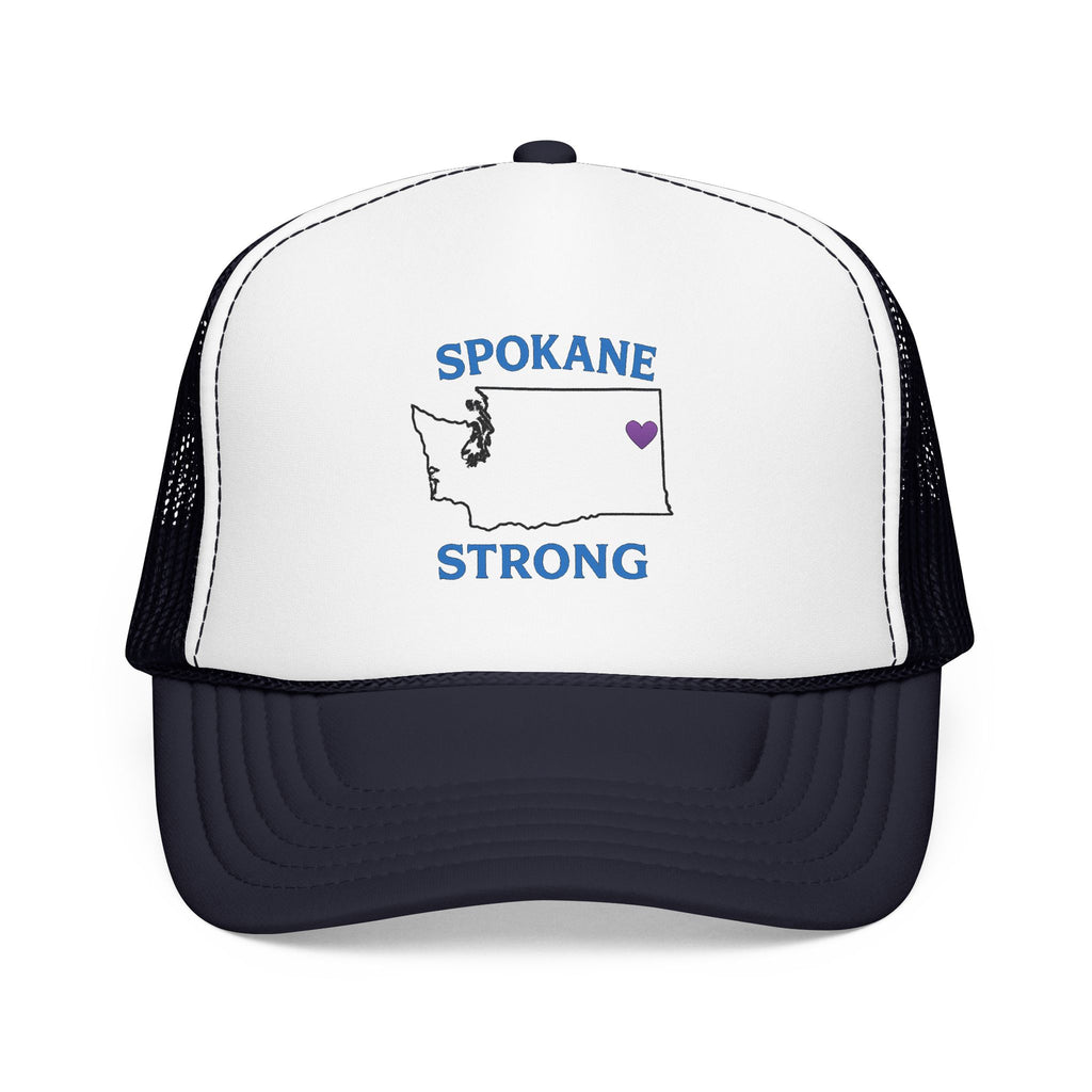 Spokane Strong Foam Trucker Hat – Washington State Heart Mesh Cap