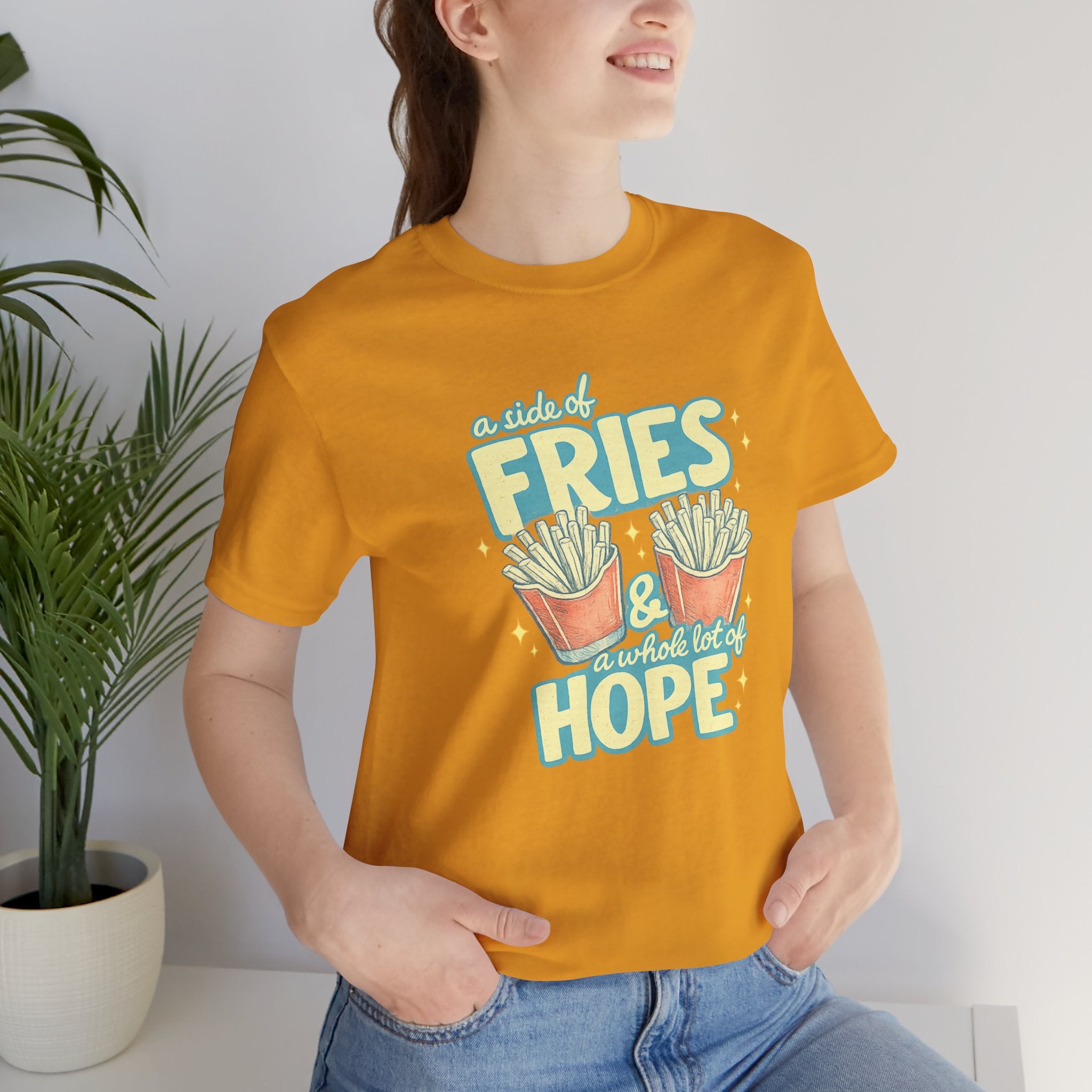 Fries & Hope T-Shirt – Cute Retro Cartoon French Fry Graphic Tee
