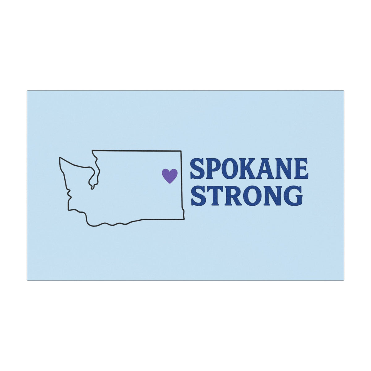 Spokane Strong Car Magnet — Washington State Heart Map Magnetic Bumper Sticker