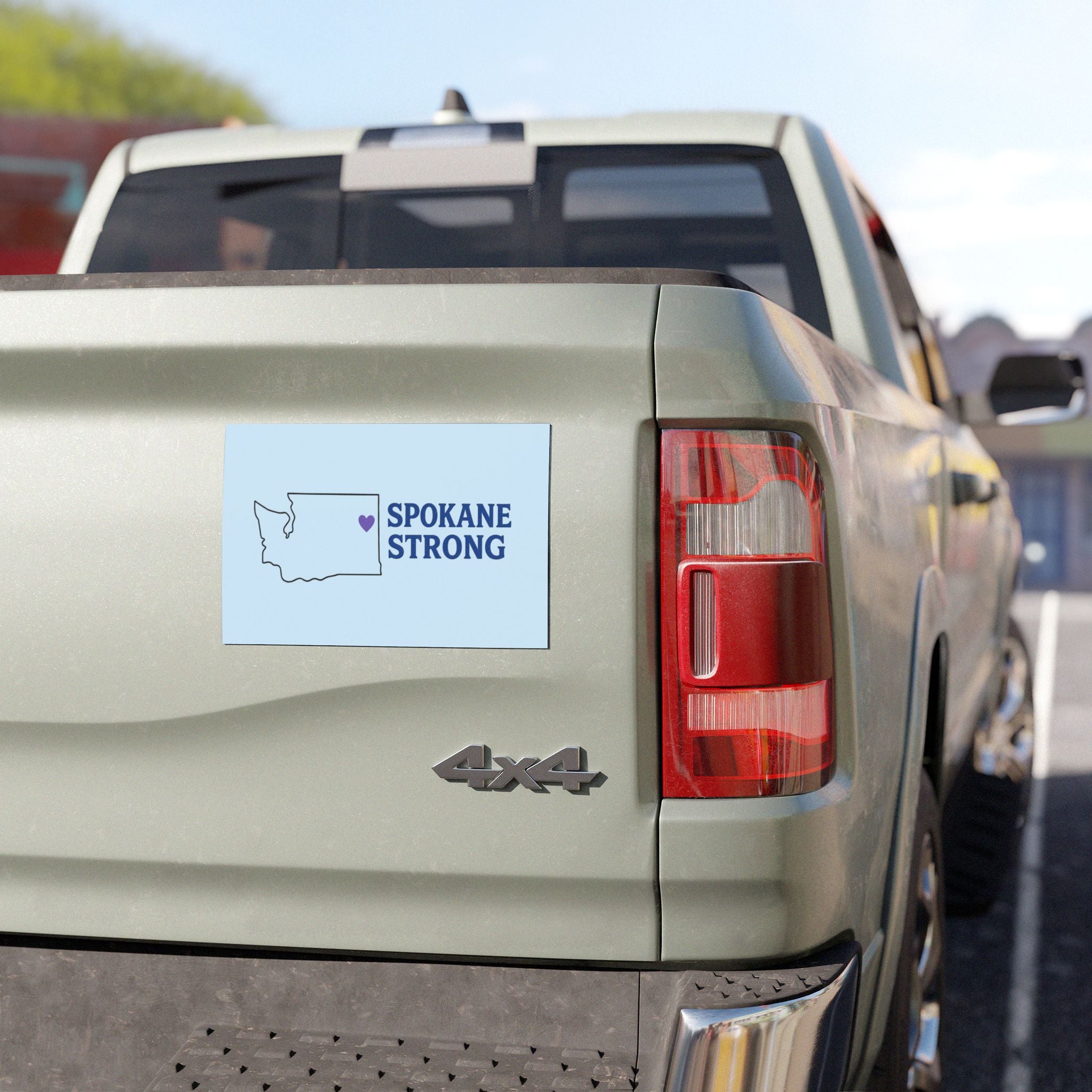 Spokane Strong Car Magnet — Washington State Heart Map Magnetic Bumper Sticker