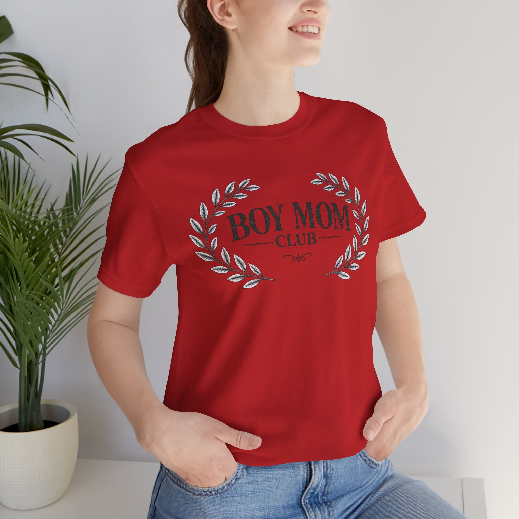 Boy Mom Club T-Shirt – Laurel Wreath Tee for Mothers of Boys