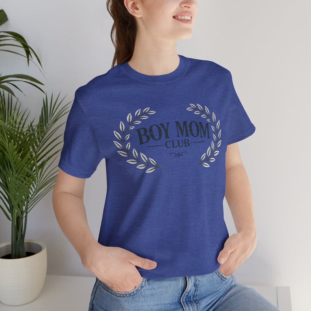 Boy Mom Club T-Shirt – Laurel Wreath Tee for Mothers of Boys