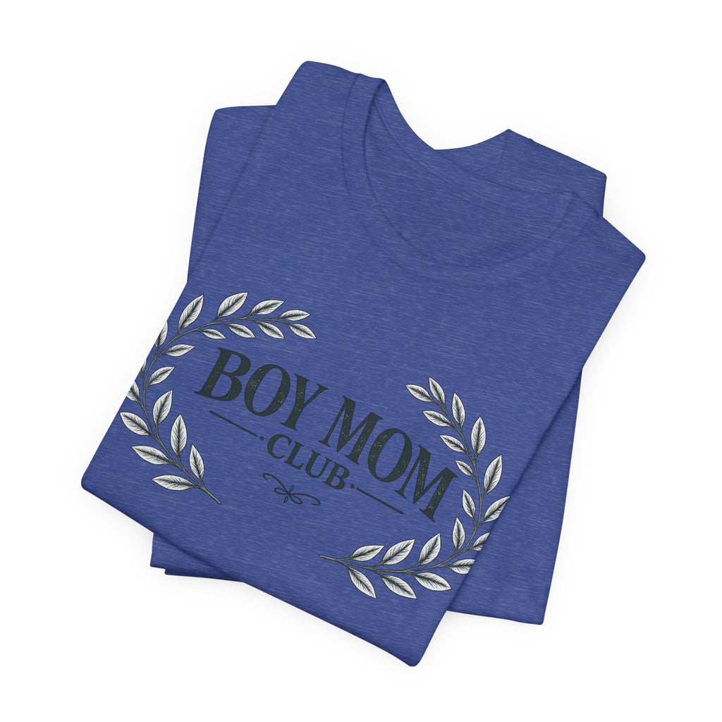 Boy Mom Club T-Shirt – Laurel Wreath Tee for Mothers of Boys