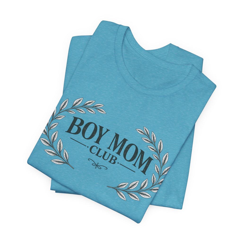 Boy Mom Club T-Shirt – Laurel Wreath Tee for Mothers of Boys