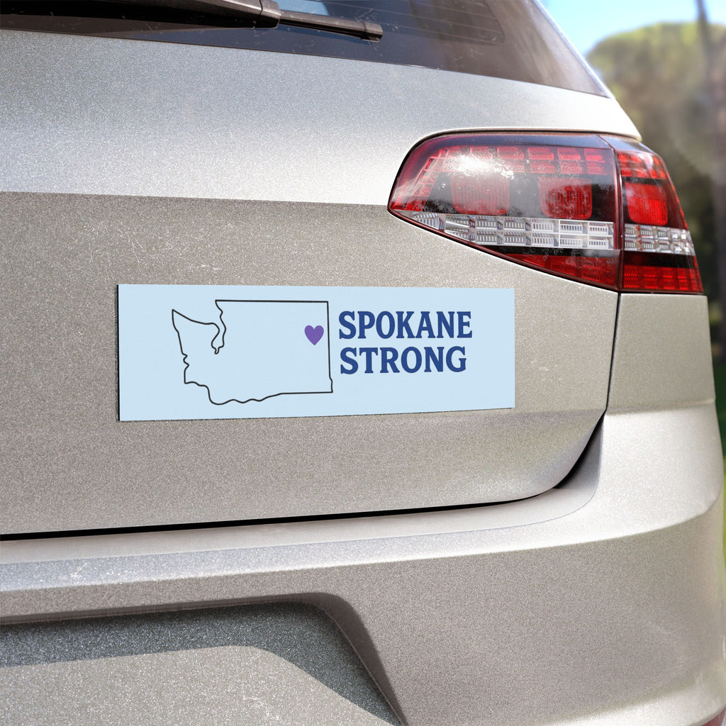 Spokane Strong Car Magnet — Washington State Heart Map Magnetic Bumper Sticker