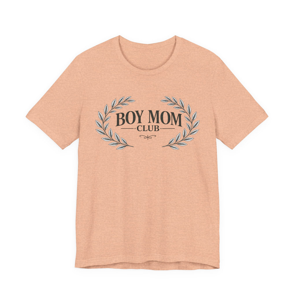 Boy Mom Club T-Shirt – Laurel Wreath Tee for Mothers of Boys