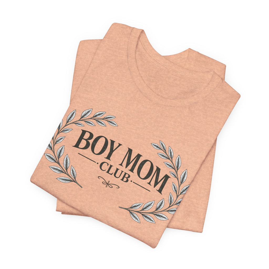 Boy Mom Club T-Shirt – Laurel Wreath Tee for Mothers of Boys