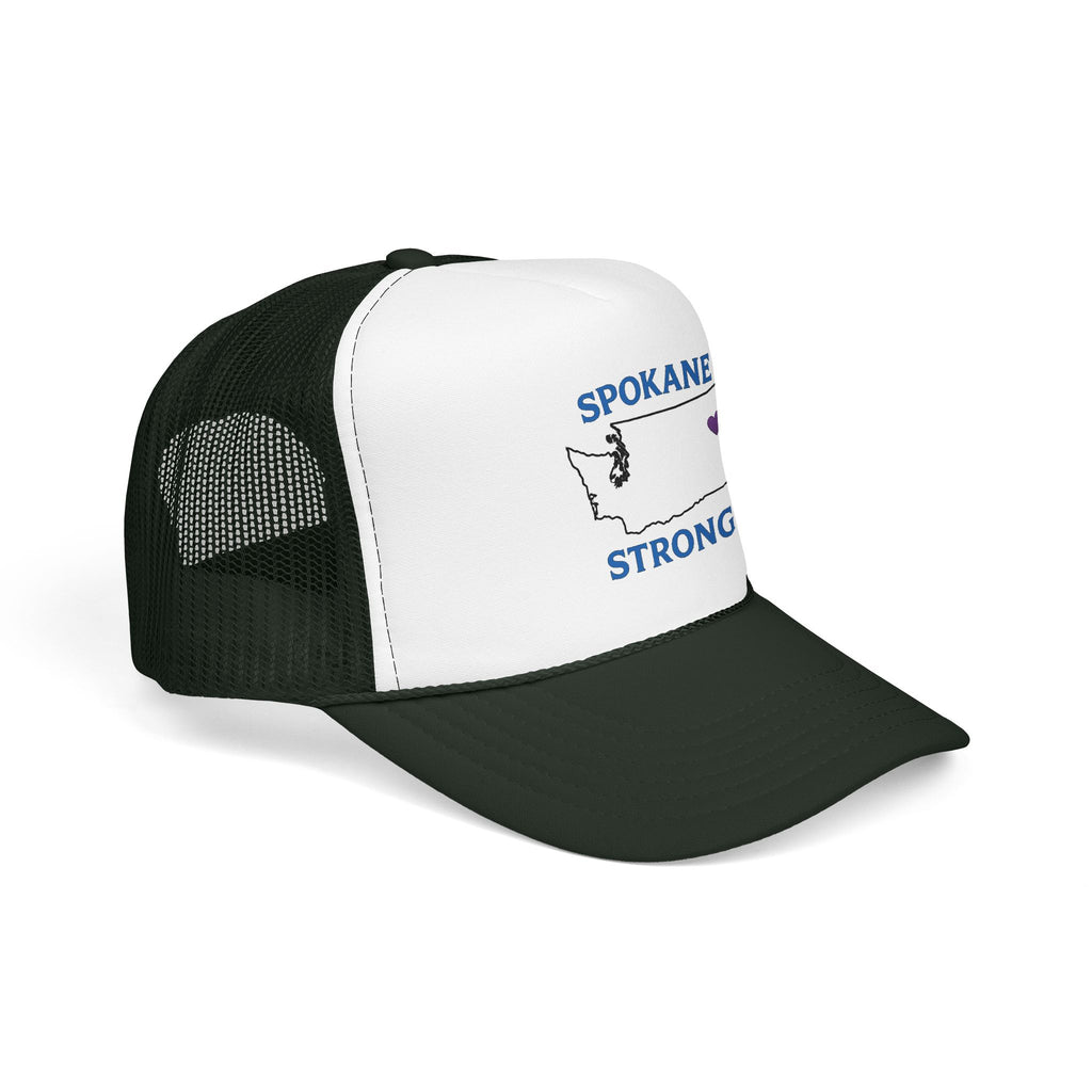 Spokane Strong Foam Trucker Hat – Washington State Heart Mesh Cap