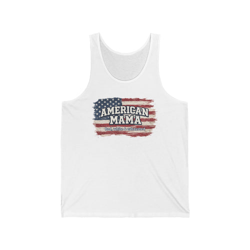 American Mama Flag Tank Top — Patriotic Fourth of July Mom Shirt