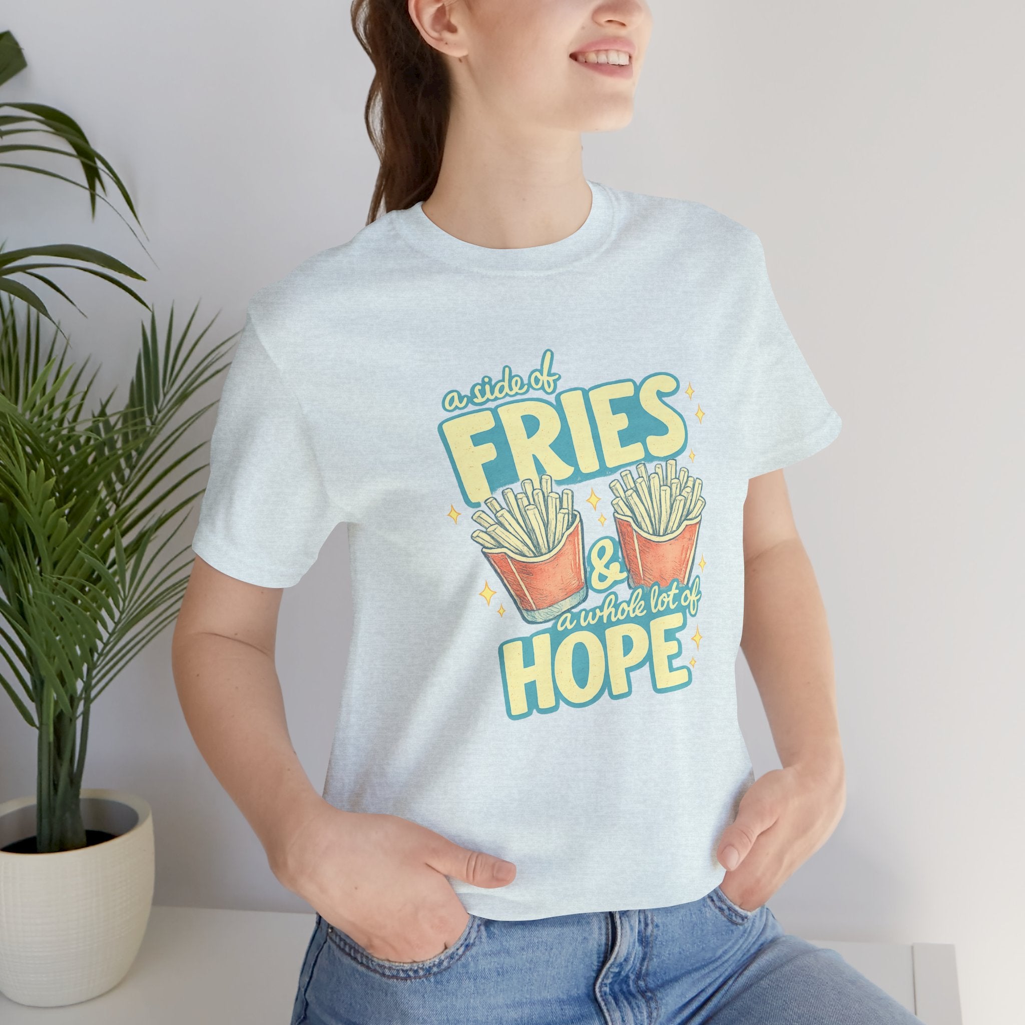 Fries & Hope T-Shirt – Cute Retro Cartoon French Fry Graphic Tee