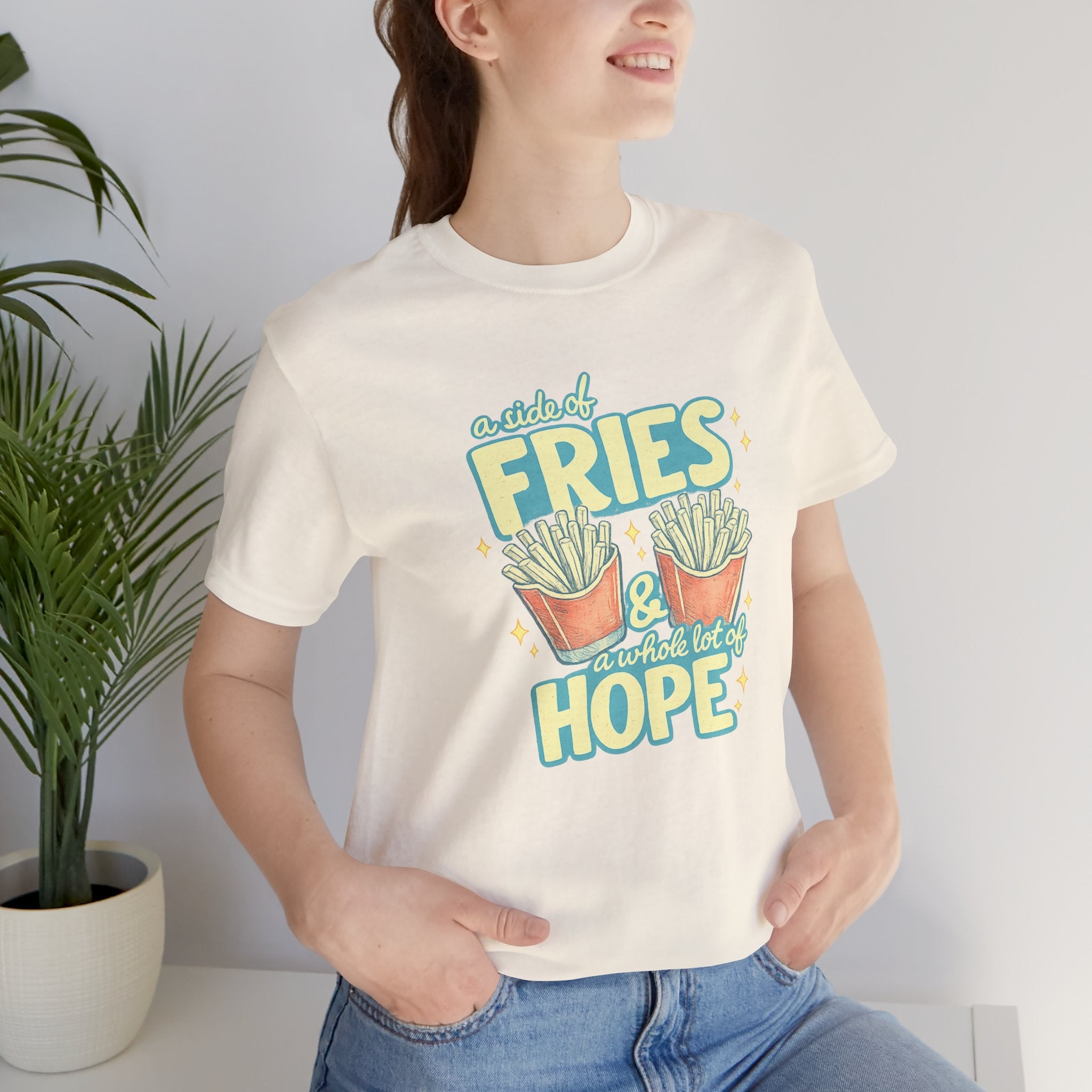 Fries & Hope T-Shirt – Cute Retro Cartoon French Fry Graphic Tee