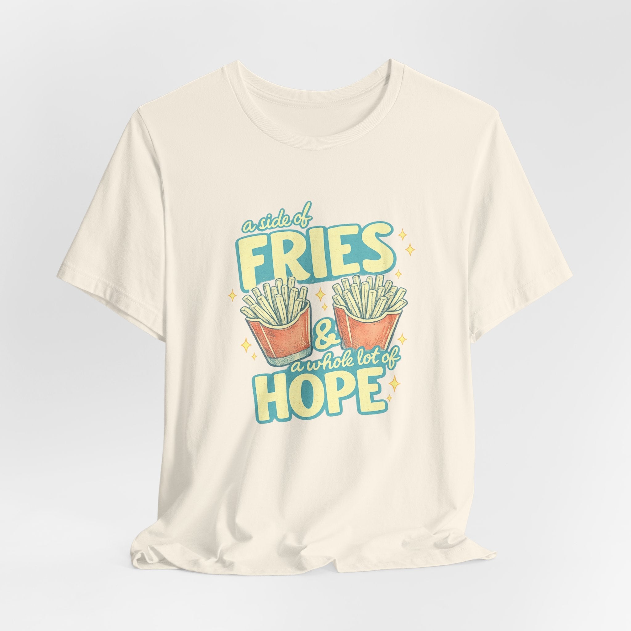 Fries & Hope T-Shirt – Cute Retro Cartoon French Fry Graphic Tee