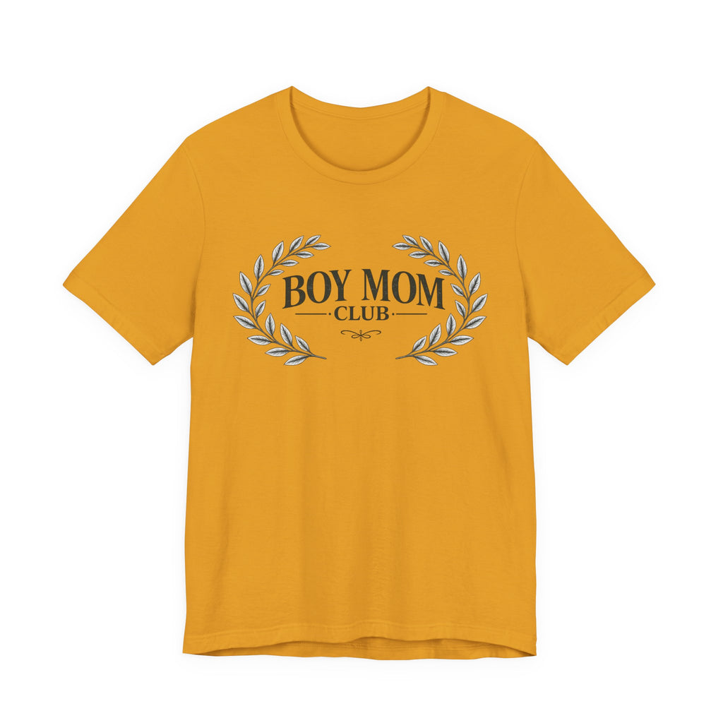 Boy Mom Club T-Shirt – Laurel Wreath Tee for Mothers of Boys