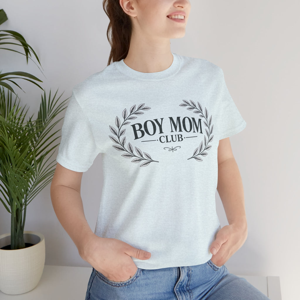 Boy Mom Club T-Shirt – Laurel Wreath Tee for Mothers of Boys