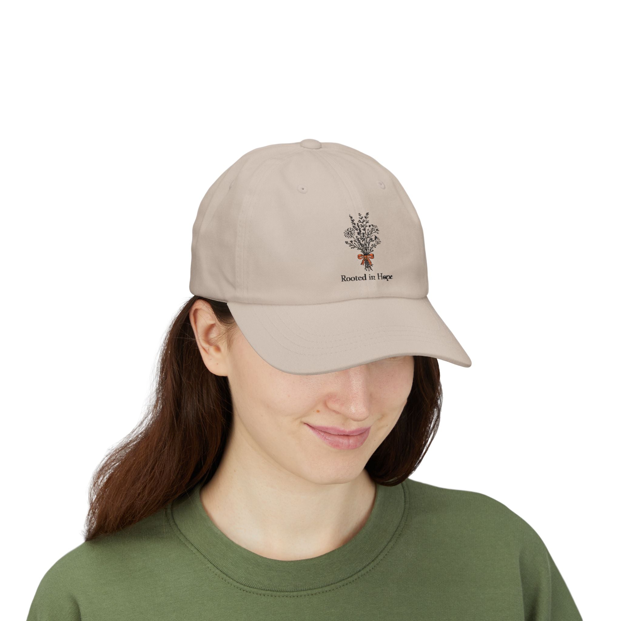 "Rooted in Hope" Floral Tree Embroidered Hat