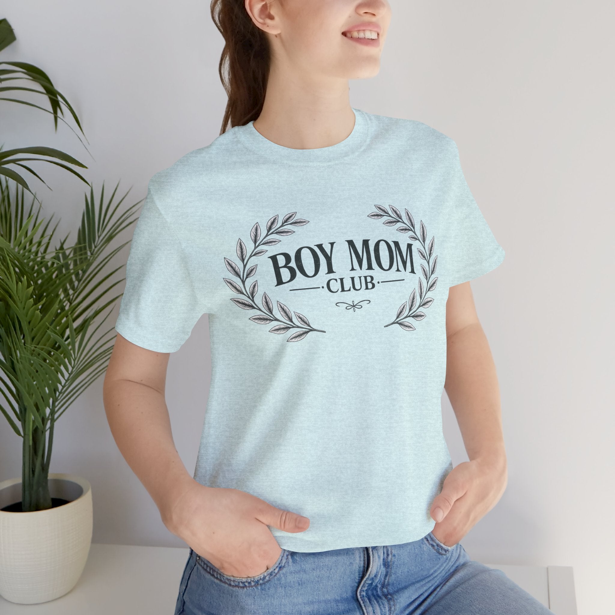 Boy Mom Club T-Shirt – Laurel Wreath Tee for Mothers of Boys