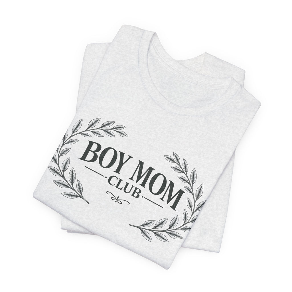 Boy Mom Club T-Shirt – Laurel Wreath Tee for Mothers of Boys