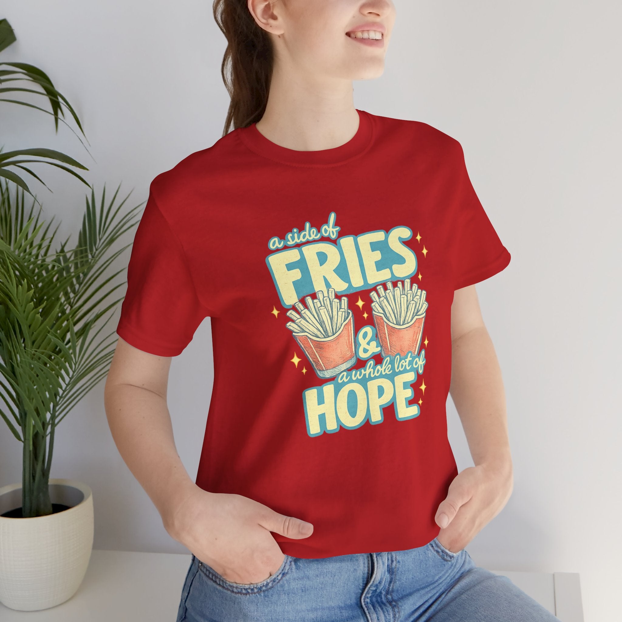 Fries & Hope T-Shirt – Cute Retro Cartoon French Fry Graphic Tee