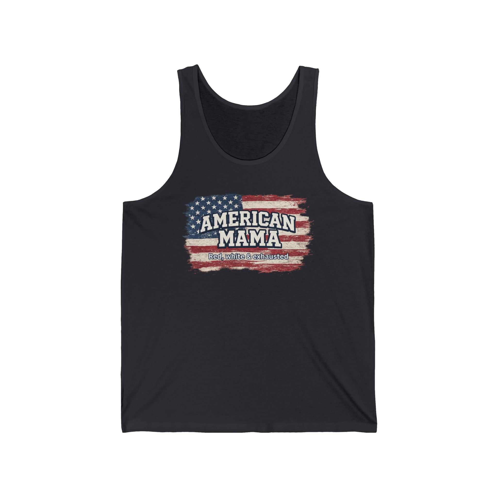 American Mama Flag Tank Top — Patriotic Fourth of July Mom Shirt