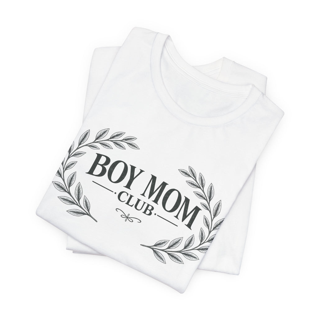 Boy Mom Club T-Shirt – Laurel Wreath Tee for Mothers of Boys