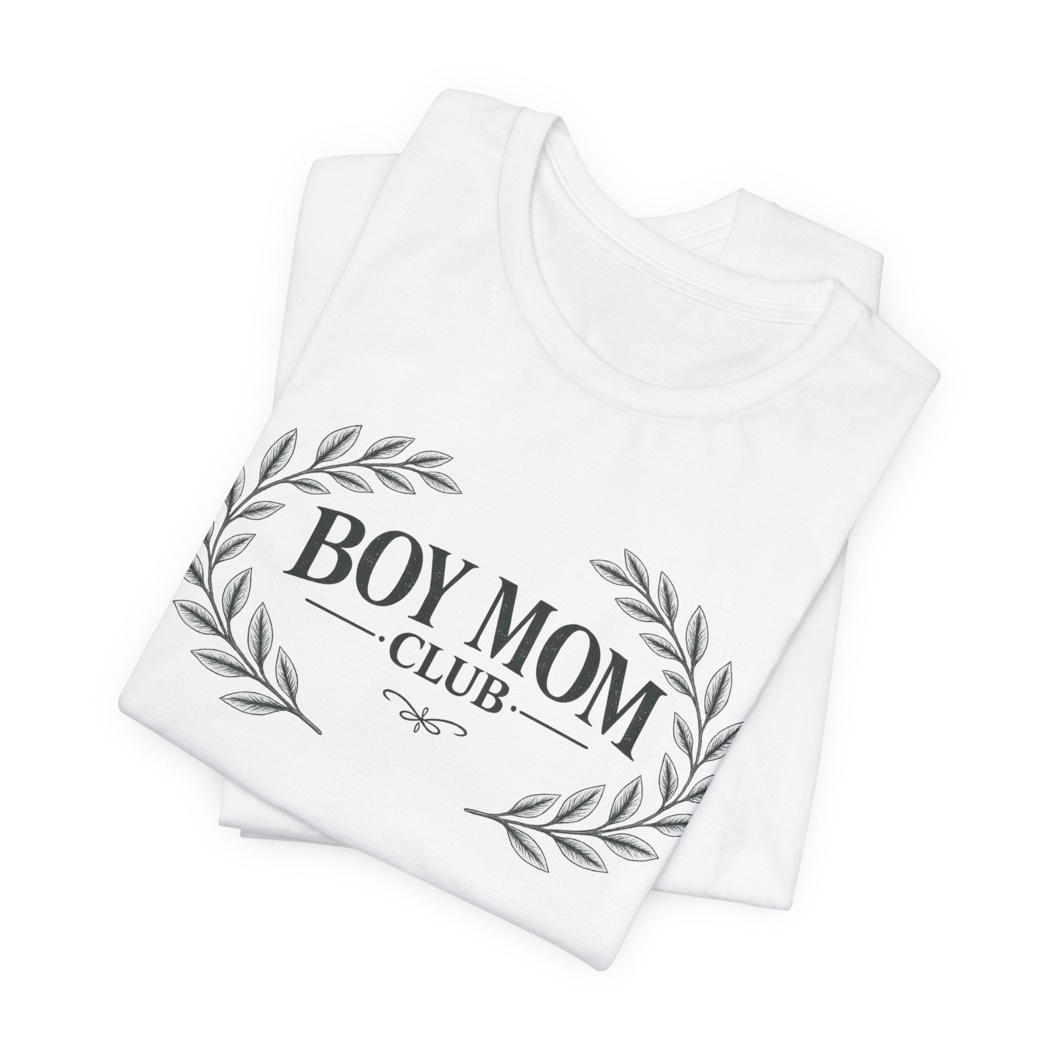 Boy Mom Club T-Shirt – Laurel Wreath Tee for Mothers of Boys