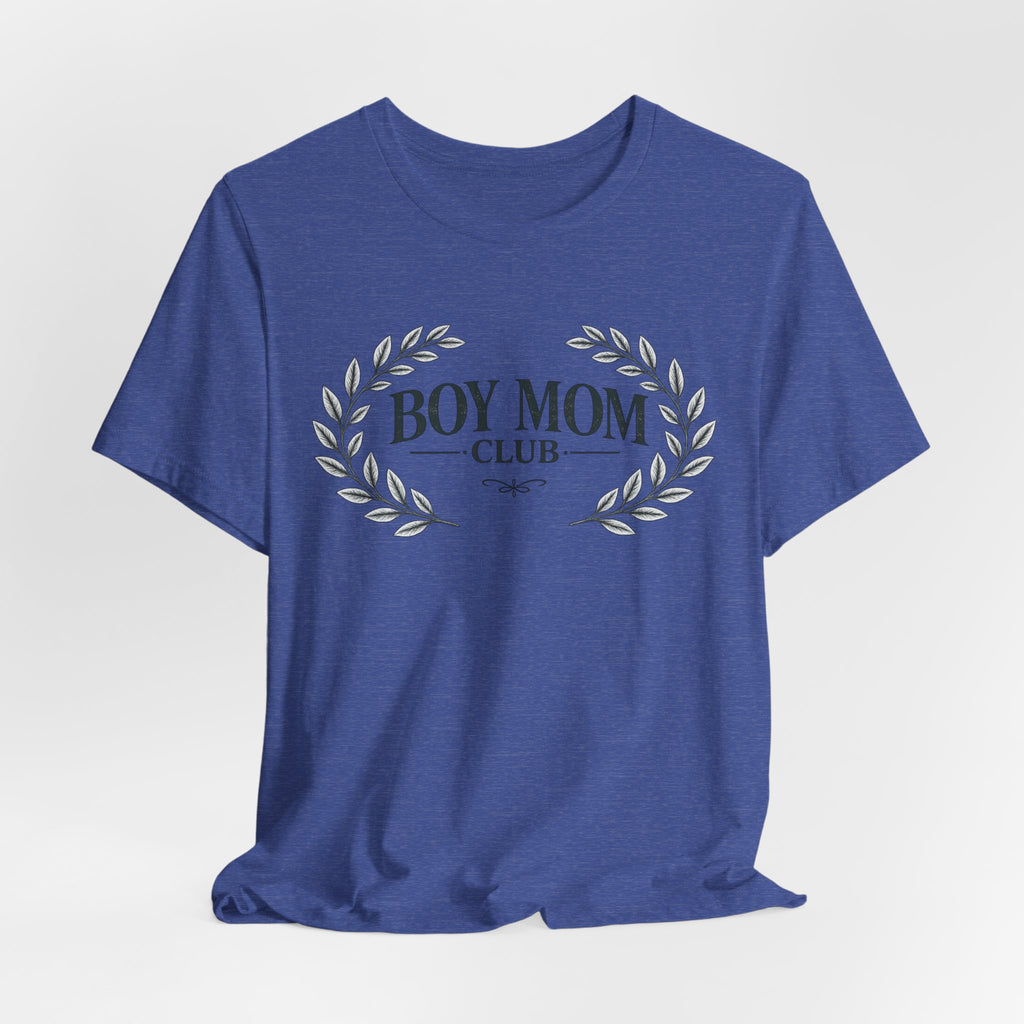 Boy Mom Club T-Shirt – Laurel Wreath Tee for Mothers of Boys