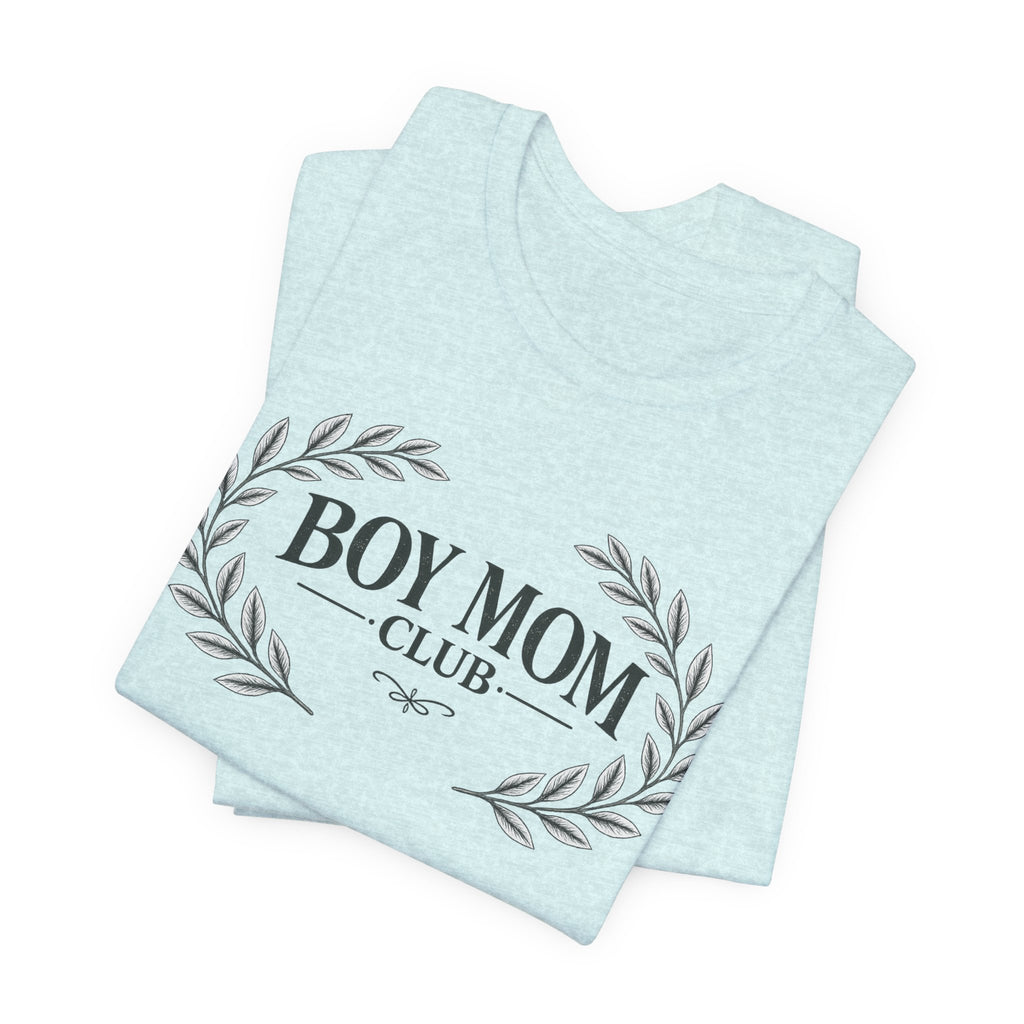 Boy Mom Club T-Shirt – Laurel Wreath Tee for Mothers of Boys