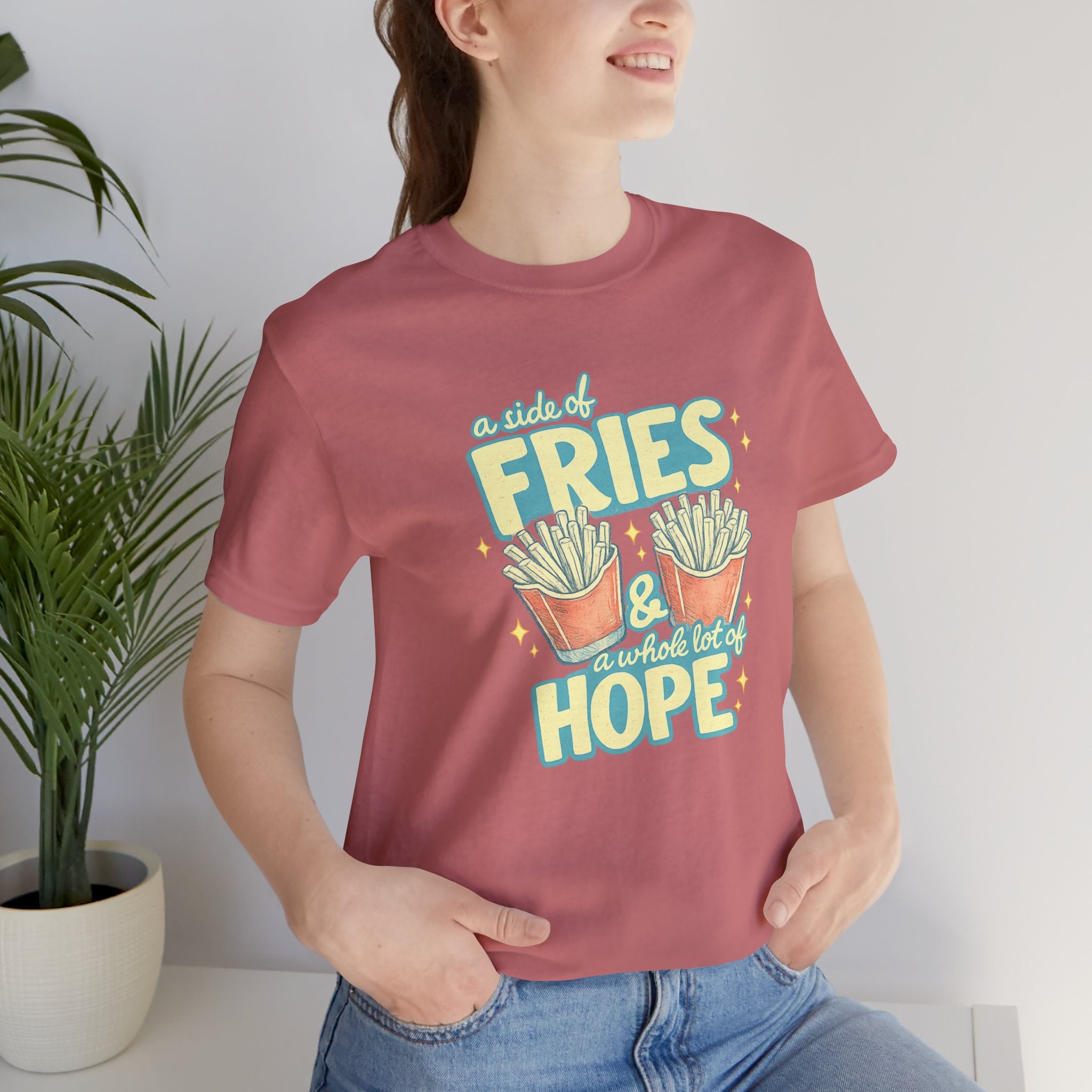 Fries & Hope T-Shirt – Cute Retro Cartoon French Fry Graphic Tee