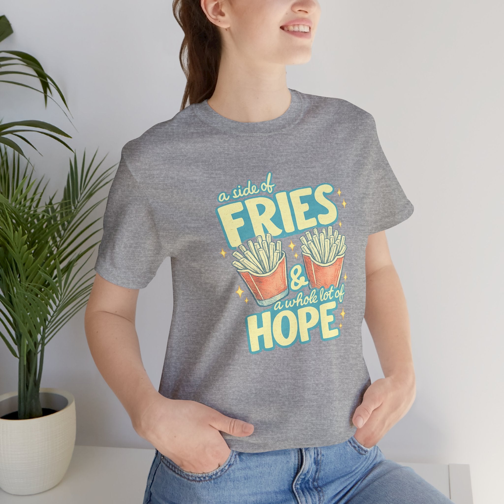 Fries & Hope T-Shirt – Cute Retro Cartoon French Fry Graphic Tee