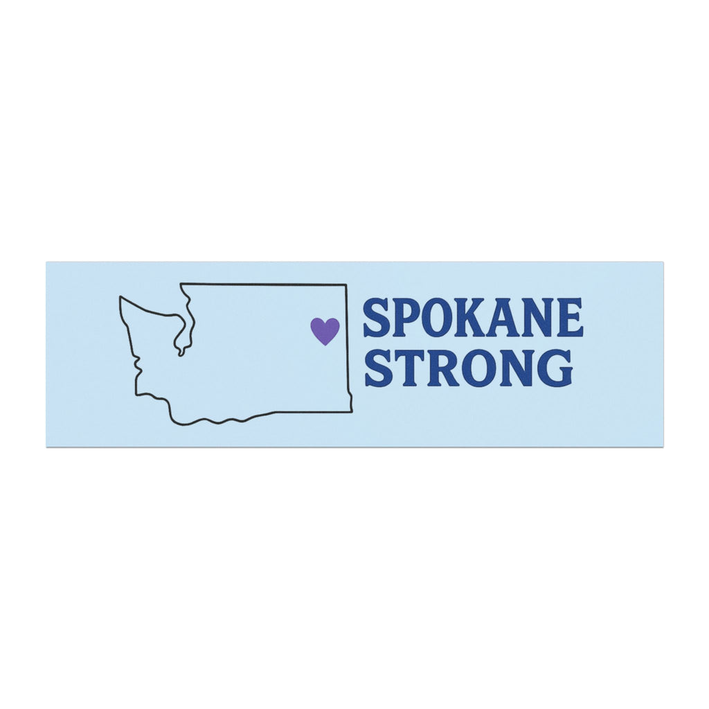 Spokane Strong Car Magnet — Washington State Heart Map Magnetic Bumper Sticker