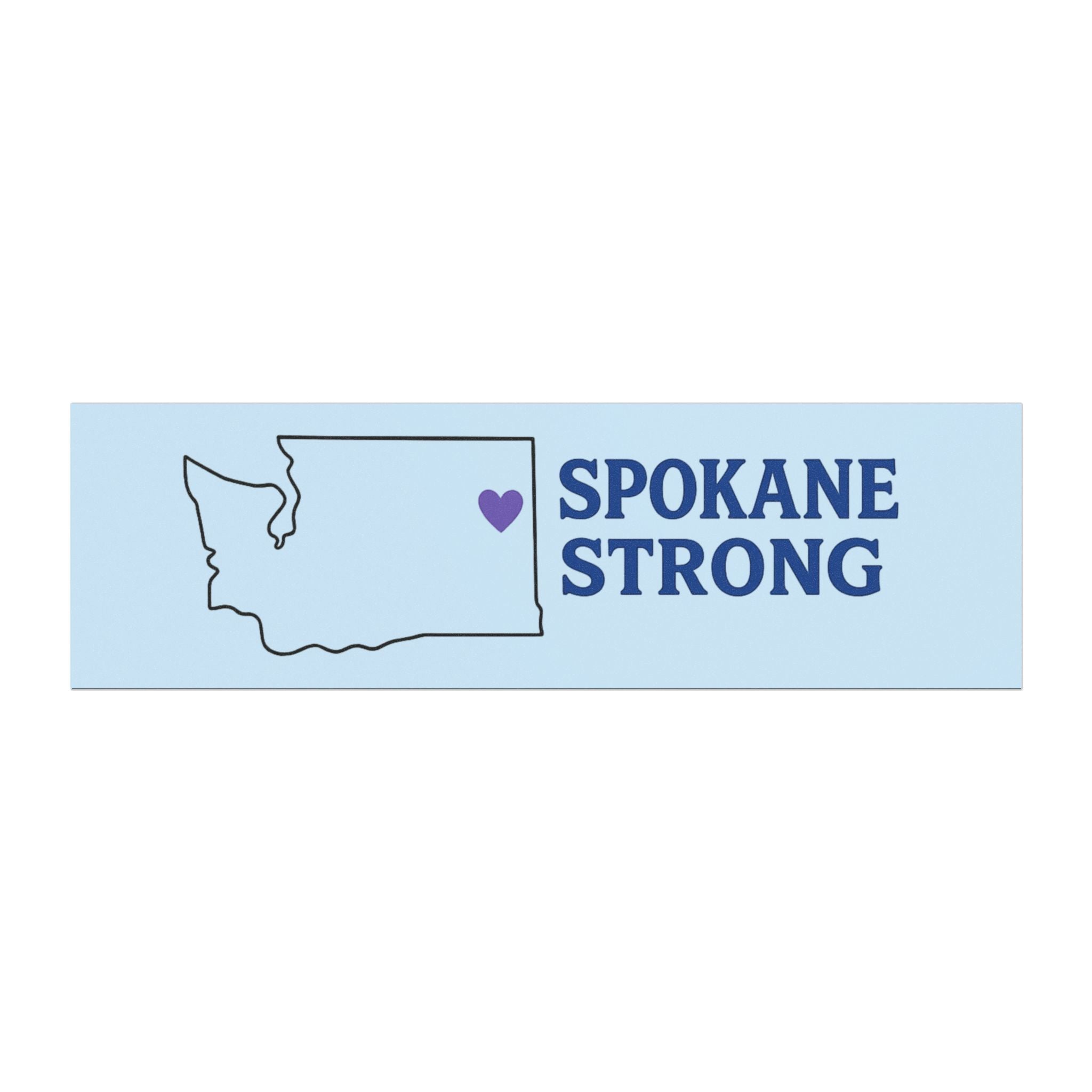 Spokane Strong Car Magnet — Washington State Heart Map Magnetic Bumper Sticker