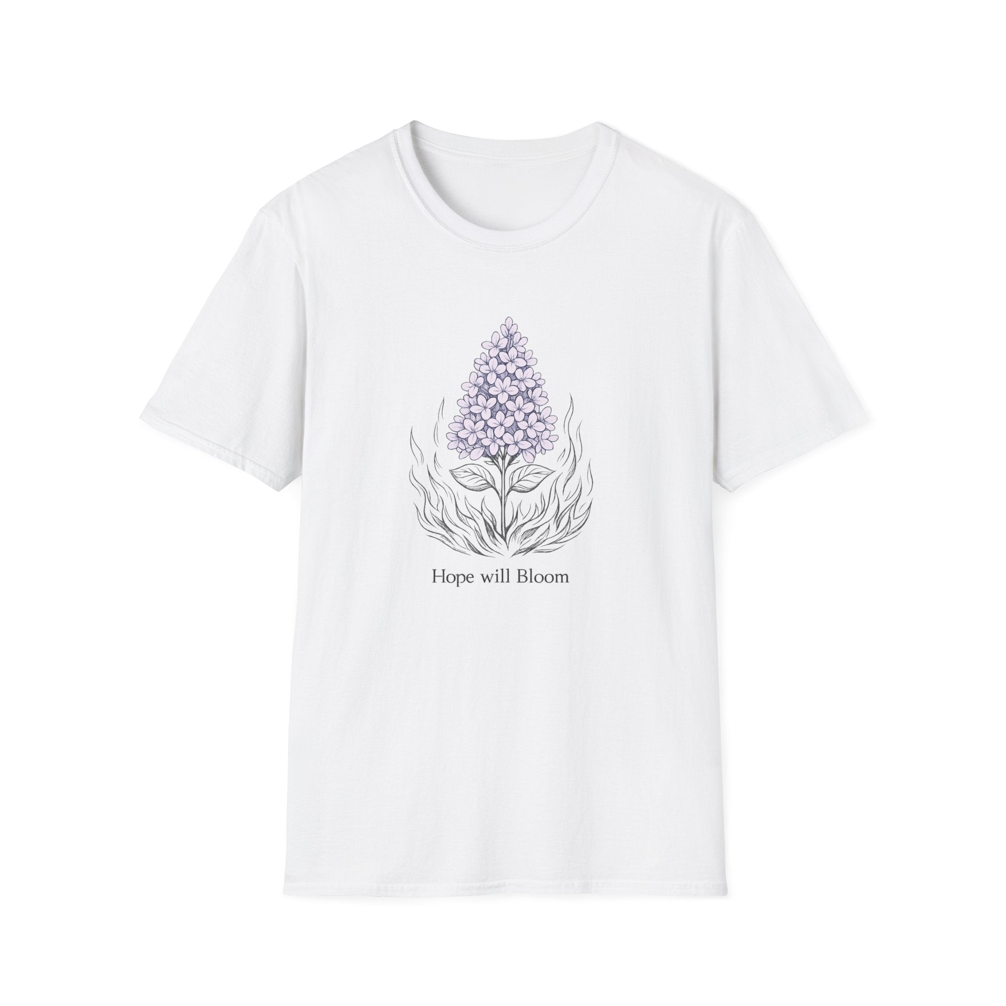 Lilac Bloom T-Shirt — ‘Hope Will Bloom’ Floral Graphic Tee
