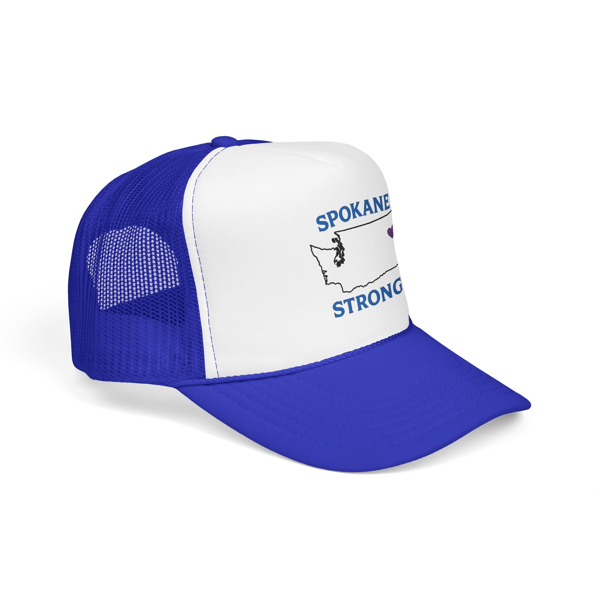 Spokane Strong Foam Trucker Hat – Washington State Heart Mesh Cap