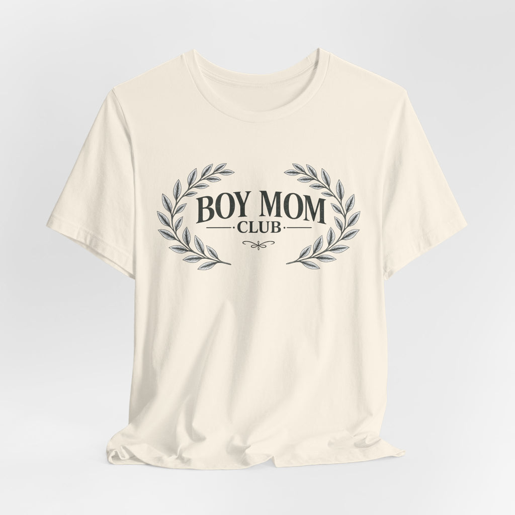 Boy Mom Club T-Shirt – Laurel Wreath Tee for Mothers of Boys