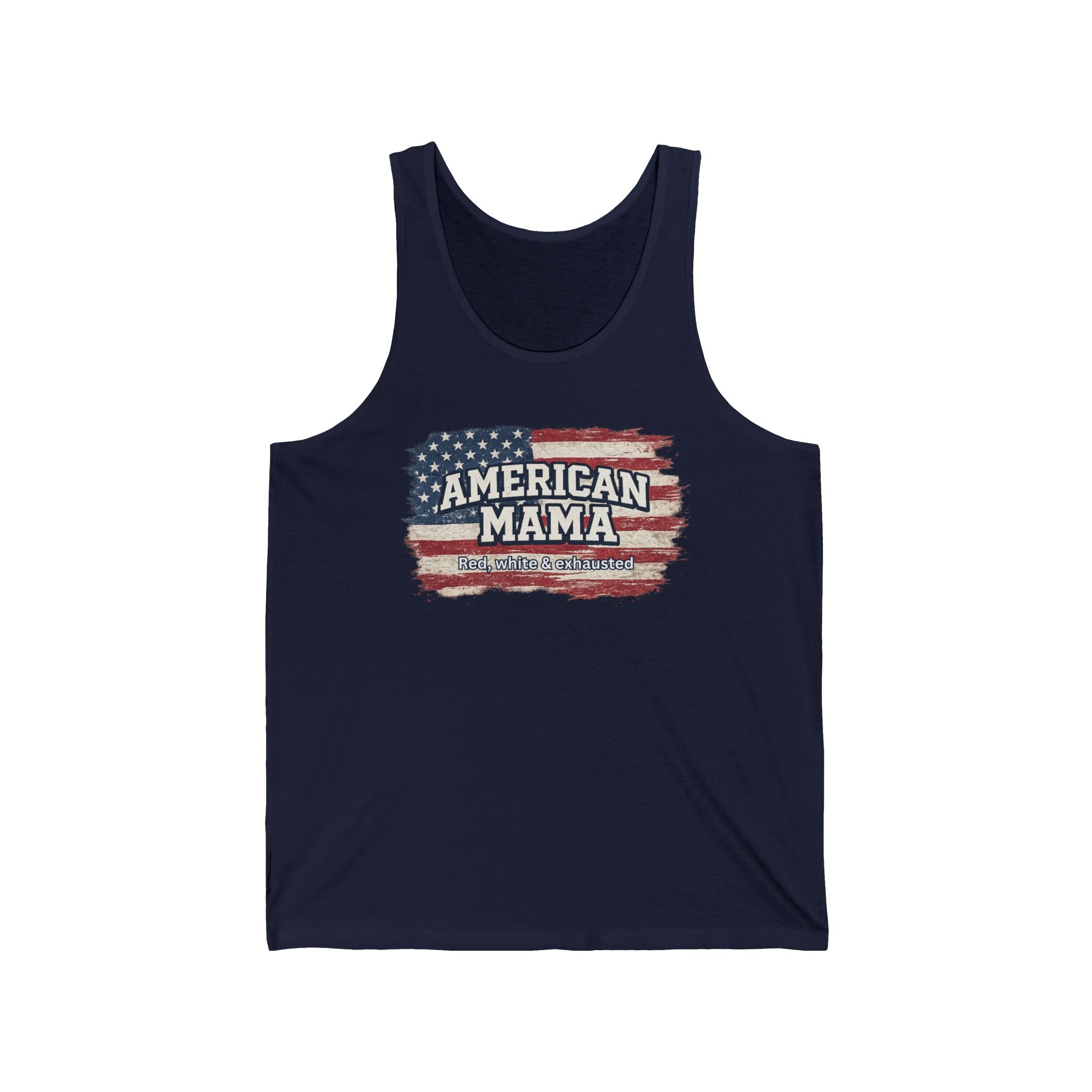 American Mama Flag Tank Top — Patriotic Fourth of July Mom Shirt