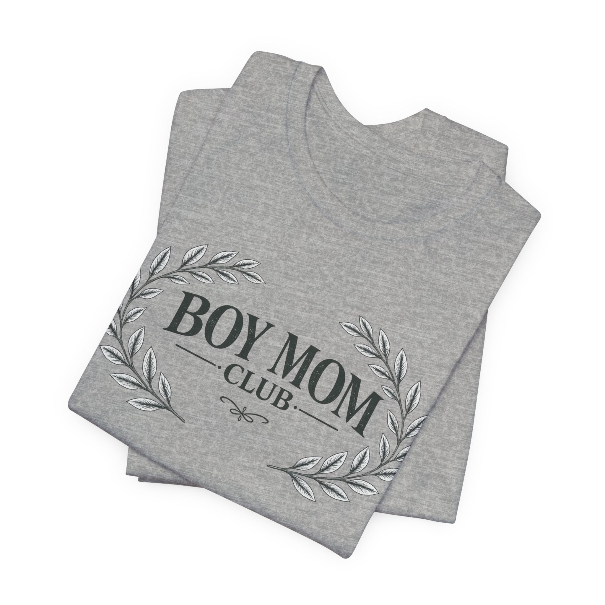 Boy Mom Club T-Shirt – Laurel Wreath Tee for Mothers of Boys