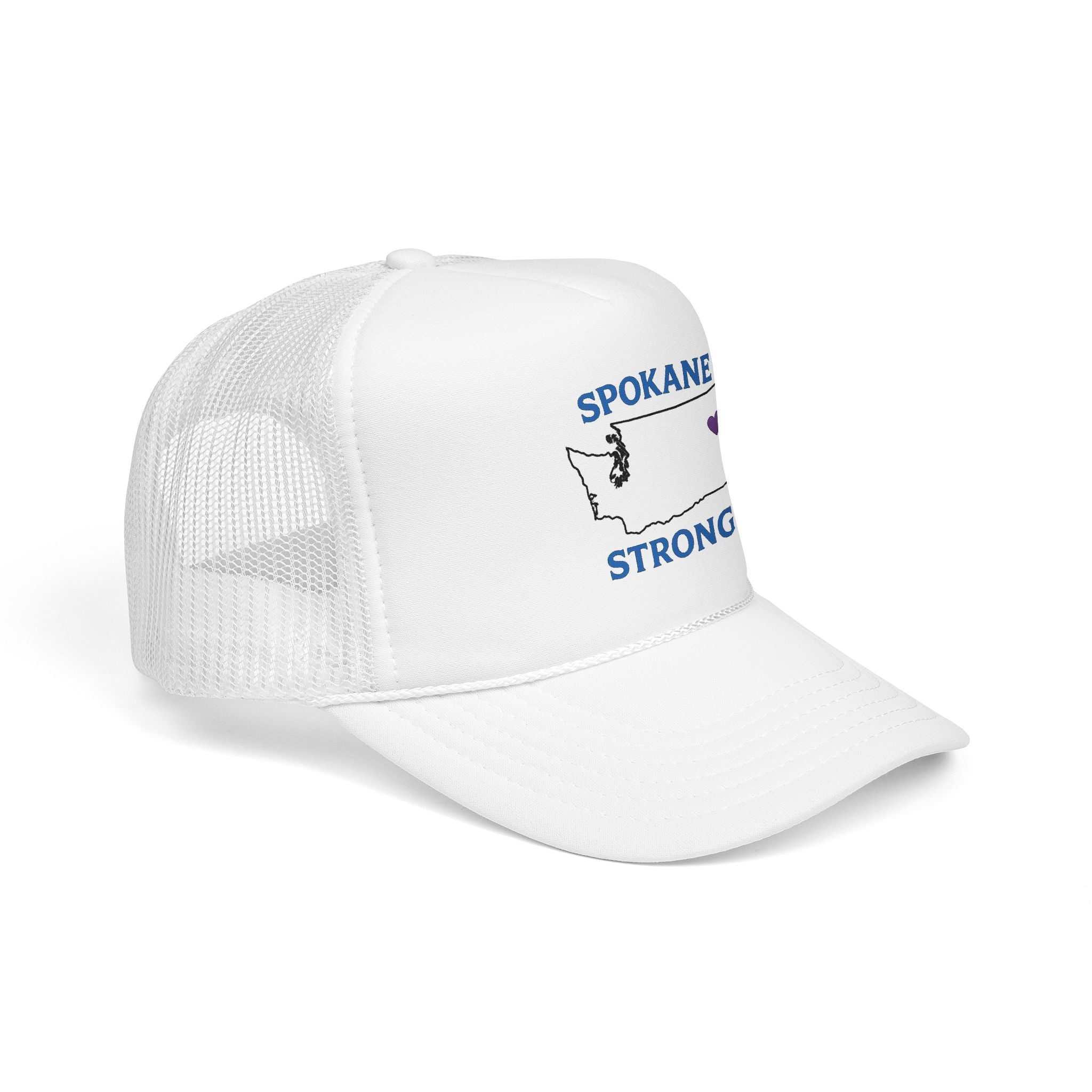 Spokane Strong Foam Trucker Hat – Washington State Heart Mesh Cap