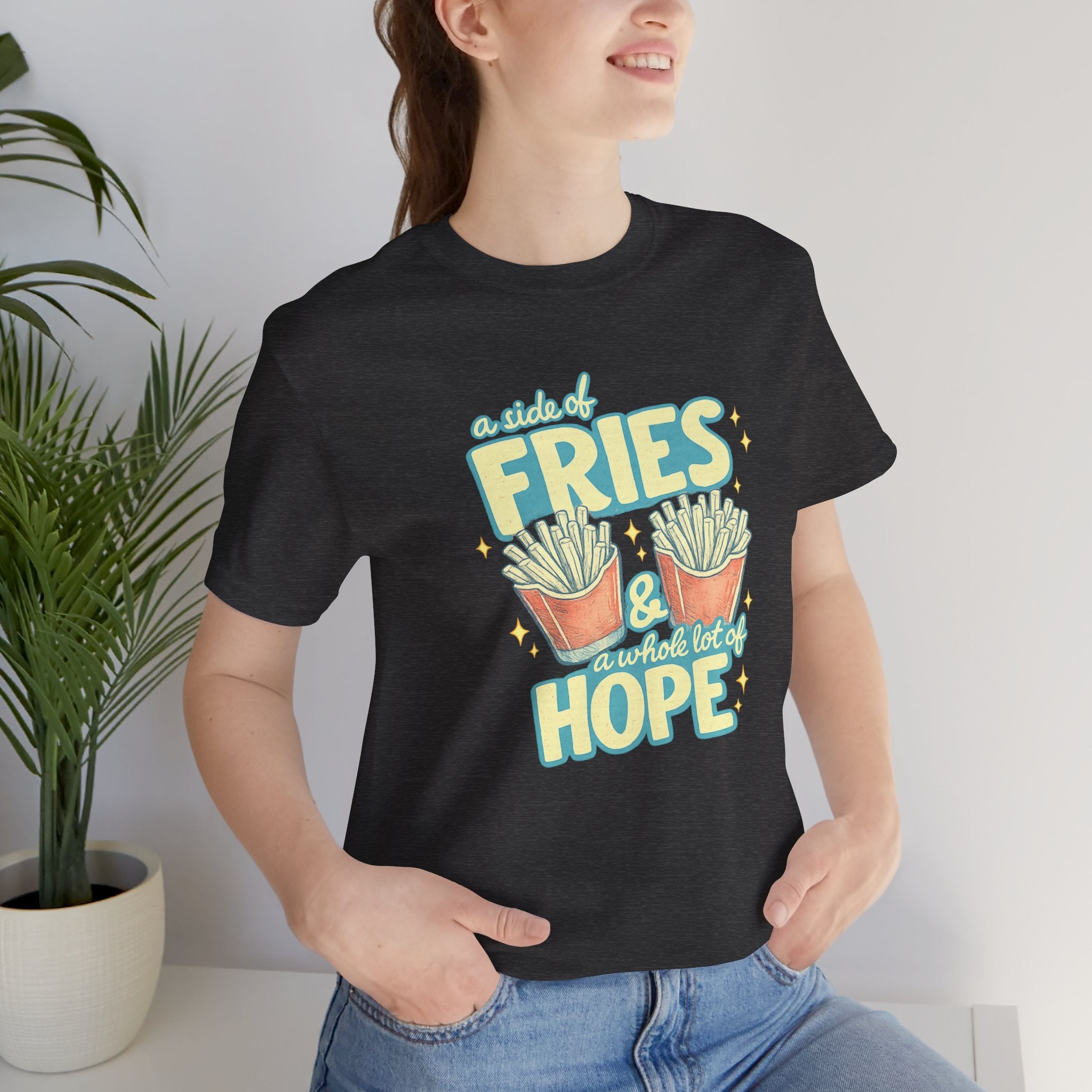 Fries & Hope T-Shirt – Cute Retro Cartoon French Fry Graphic Tee