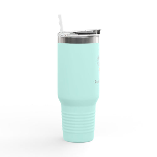40oz Insulated Travel Mug — "Rooted in Hope" Floral Tumbler