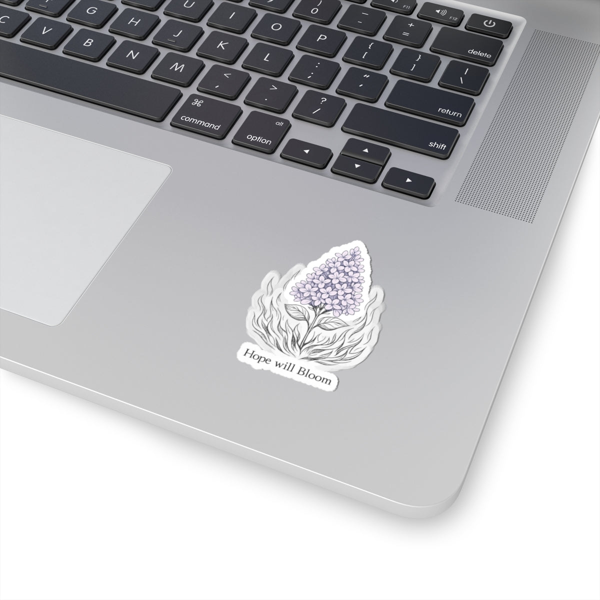 Hope Will Bloom Lilac Flower Sticker - Inspirational Kiss-Cut Vinyl