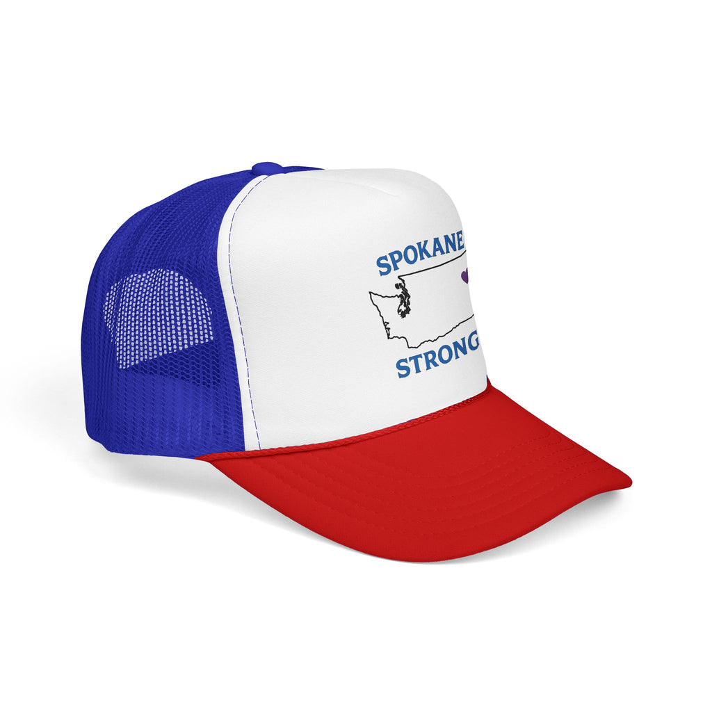 Spokane Strong Foam Trucker Hat – Washington State Heart Mesh Cap