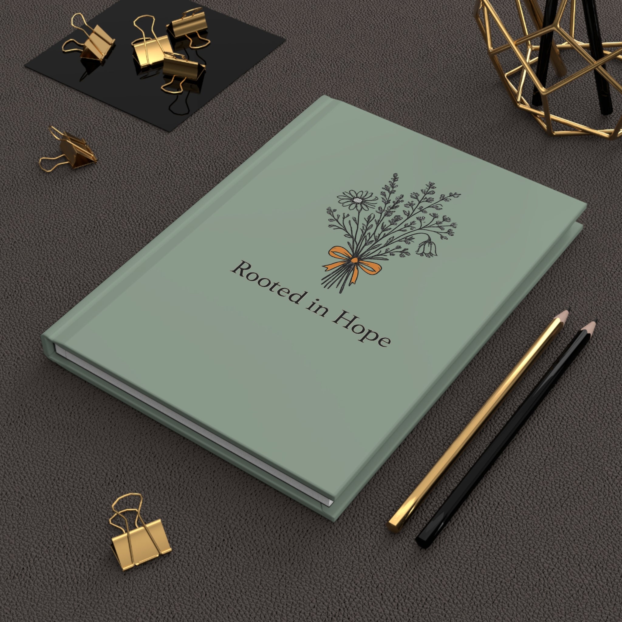 Rooted in Hope Hardcover Journal — a notebook for blooming on your own timeline