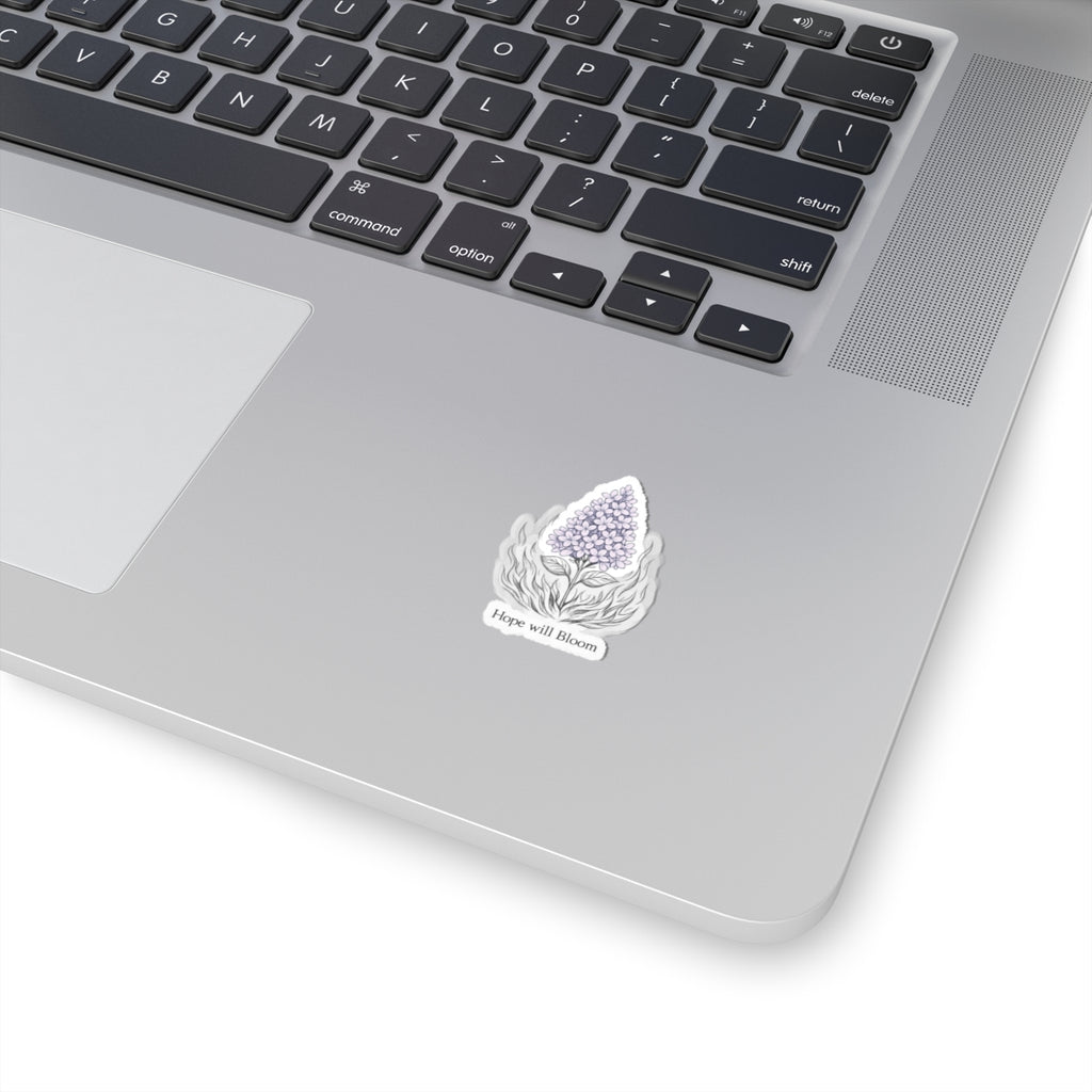 Hope Will Bloom Lilac Flower Sticker - Inspirational Kiss-Cut Vinyl