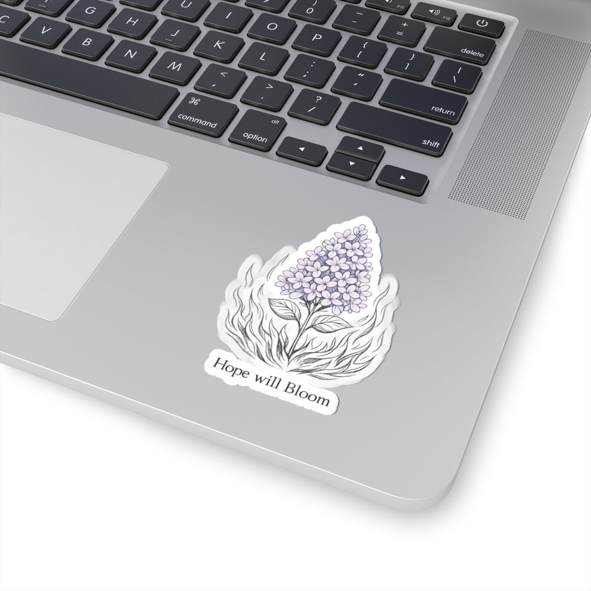 Hope Will Bloom Lilac Flower Sticker - Inspirational Kiss-Cut Vinyl