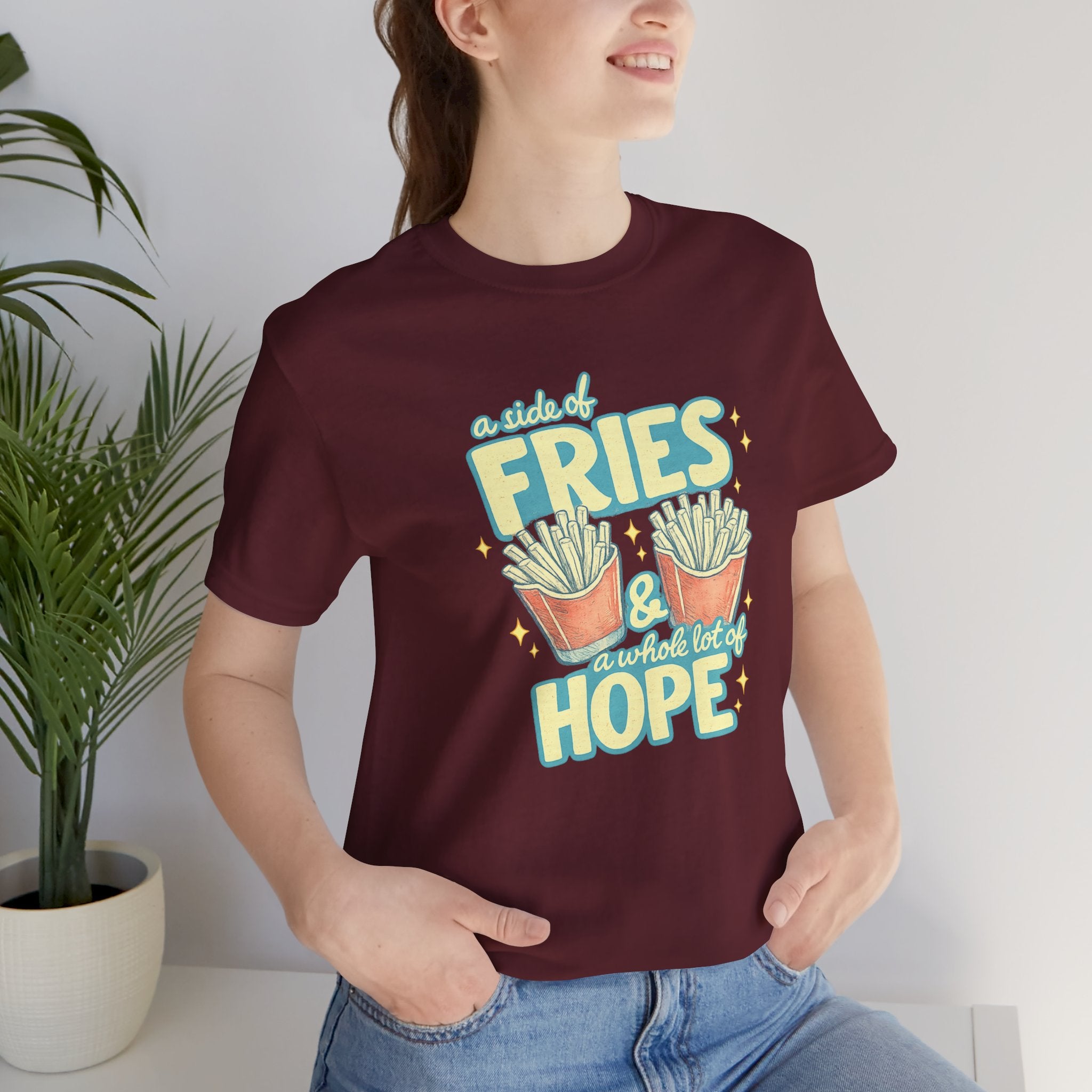 Fries & Hope T-Shirt – Cute Retro Cartoon French Fry Graphic Tee