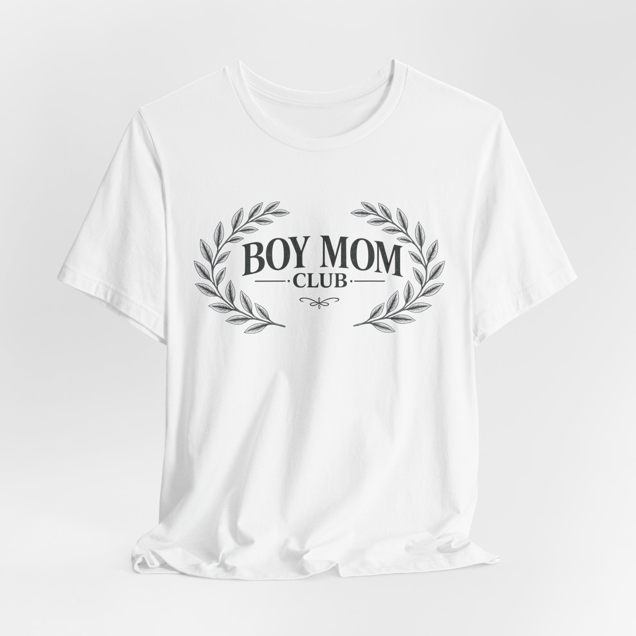 Boy Mom Club T-Shirt – Laurel Wreath Tee for Mothers of Boys